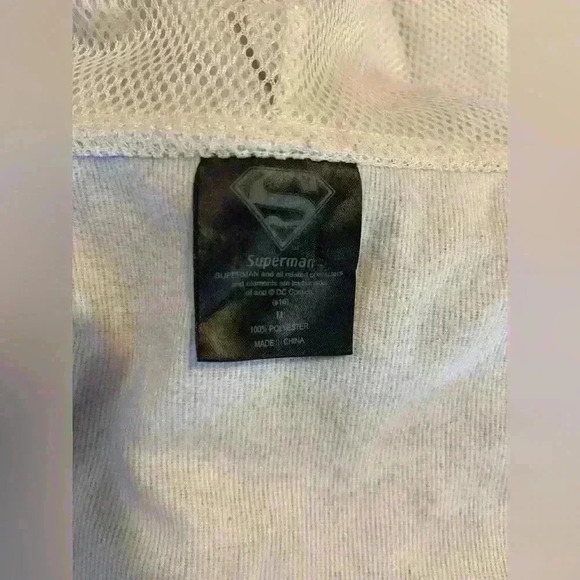 Superman Hoodie Sweater Gray and Black Size M - Picture 3 of 6
